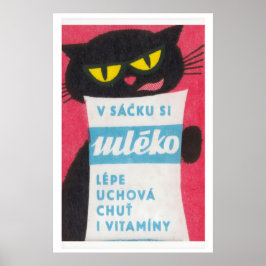 Zwarte Kat Likt Melkzak - Luciferdoosje Print
