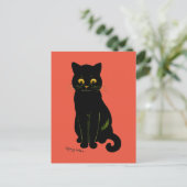 Zwarte kat, Louis Wain Briefkaart (Staand voorkant)