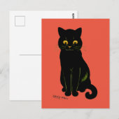 Zwarte kat, Louis Wain Briefkaart (Voorkant / Achterkant)