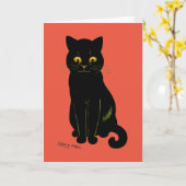 Zwarte kat, Louis Wain Kaart (Gele Bloem)