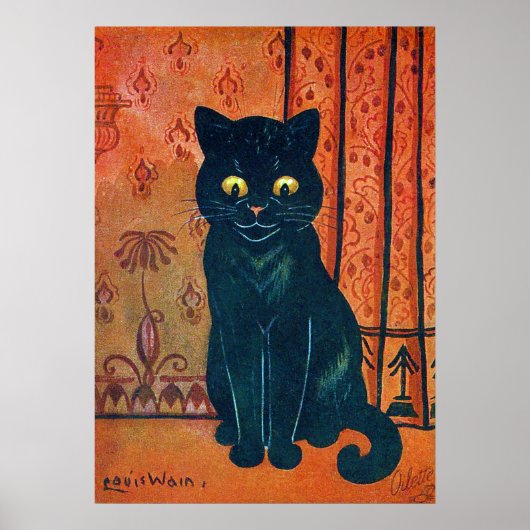 Zwarte kat, Louis Wain Poster (Voorkant)
