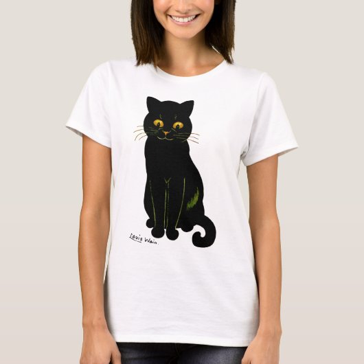 Zwarte kat, Louis Wain T-shirt (Voorkant)