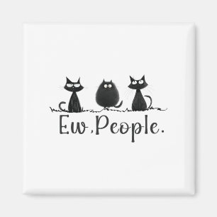 Zwarte Kat Lover Grumpy Graphic Grappig Leuke Nieu Magneet