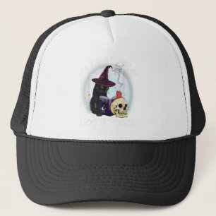Zwarte Kat Maan Grappig Halloween Kostuum Bosje Trucker Pet