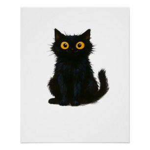 Zwarte Kat Magie � Mooie & Enge Halloween Kat Kuns Perfect Poster