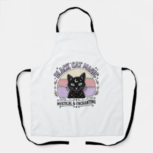 Zwarte Kat Magische Kat Zwarte Kat Vintage Vector  Schort
