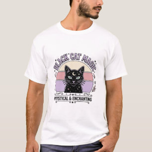 Zwarte Kat Magische Kat Zwarte Kat Vintage Vector T-shirt