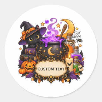 Zwarte Kat Magische Sticker voor Halloween