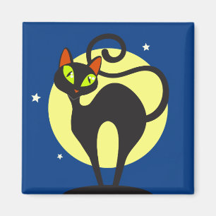 Zwarte kat magneet