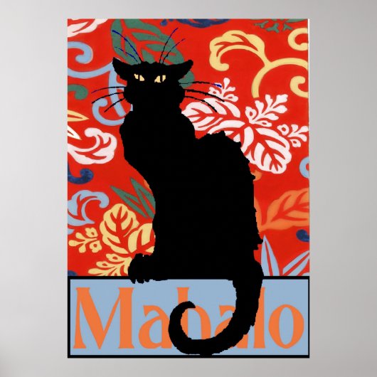Zwarte kat, Mahalo, Bedankt, Poster (Voorkant)