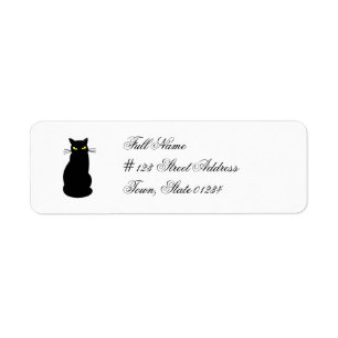 Zwarte kat-maillabels etiket