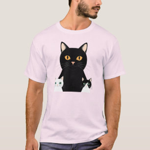 zwarte kat mam t-shirt
