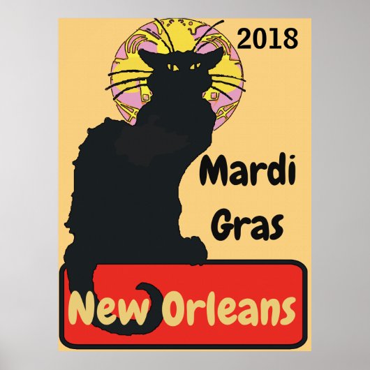 Zwarte Kat, Mardi Gras, bewerken tekst Poster (Voorkant)