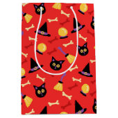 Zwarte kat medium cadeauzakje (Voorkant)