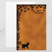 Zwarte kat met biet, Happy Halloween Briefpapier (Voorkant / Achterkant)