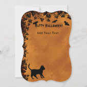 Zwarte kat met biet, Happy Halloween Kaart (Achterkant)