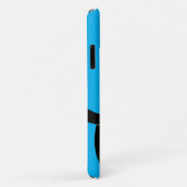 Zwarte kat met blauwe ogen iPhone Case (Achterkant/rechts)