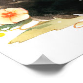 Zwarte kat met bloemkroon poster (Hoek)