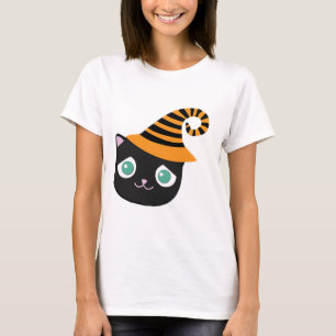 Zwarte kat met droevige ogen en grillig Pet T-shirt