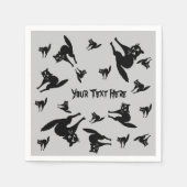 zwarte kat met een gepijlde achterhalte servetten (Voorkant)