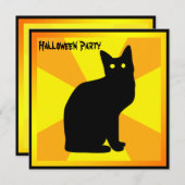 Zwarte kat met gloeiende ogen - kaart (Voorkant / Achterkant)