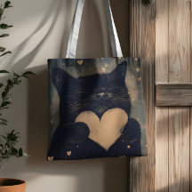 Zwarte kat met gouden hart - Cat's Cosy Love