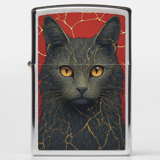 Zwarte Kat Met Gouden Kintsugi Barsten Accent ✨