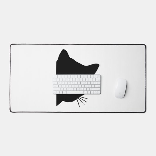 Zwarte kat met groene ogen bureaumat (Keyboard & Muis)