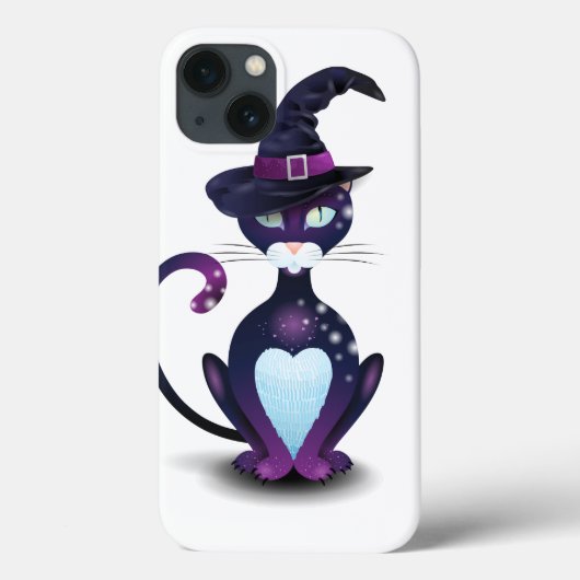 Zwarte kat met heksenpet Case-Mate iPhone case (Achterkant)