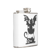 zwarte kat met monstervleugels - Kies achterkleur Heupfles (Rechts)