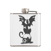 zwarte kat met monstervleugels - Kies achterkleur Heupfles (Achterkant)