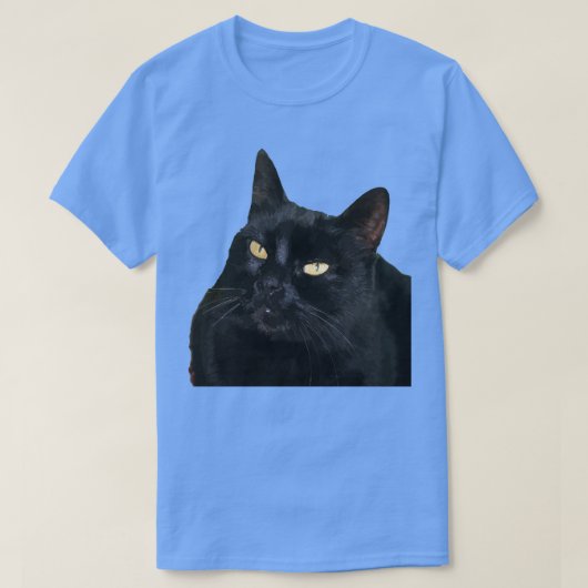 Zwarte kat met mooie gele ogen Vector Art Cu T-shirt (Design voorkant)