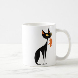 Zwarte kat met Oranje rat Koffiemok