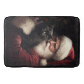 Zwarte kat met sinterklaas feestelijke kerst badmat (Voorkant)