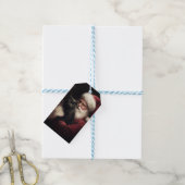 Zwarte kat met sinterklaas feestelijke kerst cadeaulabel (Met Touw)