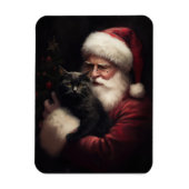 Zwarte kat met sinterklaas feestelijke kerst magneet (Verticaal)