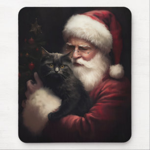 Zwarte Kat Met Sinterklaas Festieve Kerstmis  Muismat