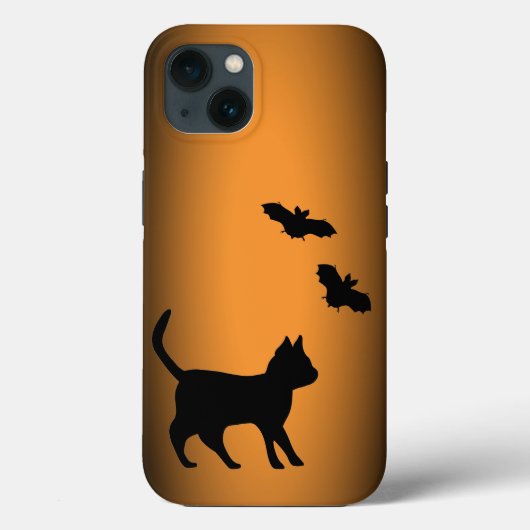 Zwarte kat met tas Case-Mate iPhone case (Achterkant)