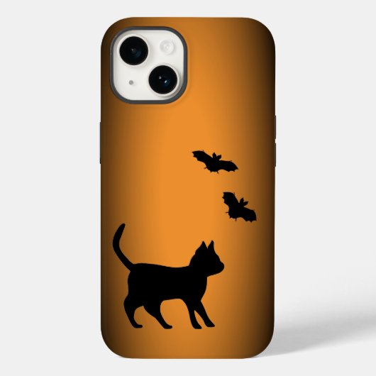 Zwarte kat met tas Case-Mate iPhone case (Achterkant)