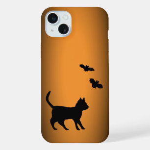 Zwarte kat met tas iPhone 15 plus case