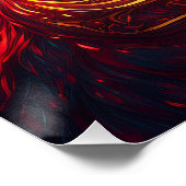 Zwarte kat met vuurrood en gouden aura glanzend perfect poster (Hoek)