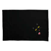 Zwarte kat met witte merken kussensloop (Voorkant)