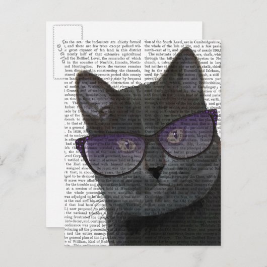 Zwarte Kat met zonnebril 2 Briefkaart (Voorkant / Achterkant)