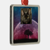 Zwarte kat metalen ornament (Rechts)