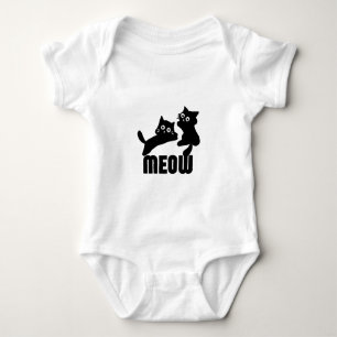 Zwarte kat, miauw romper