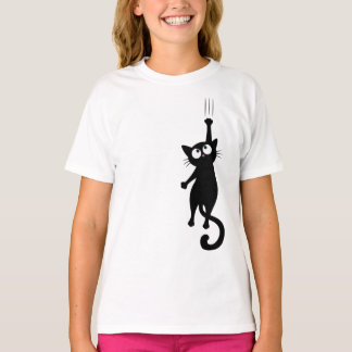 Zwarte Kat Minimalistische Muur Kunst Printbare, S T-shirt