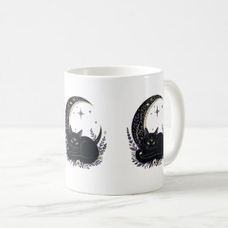 Zwarte Kat Moeder Schattige Gothische Hekserij Was Koffiemok