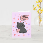 Zwarte Kat Moederdagkaart Kaart (Gele Bloem)
