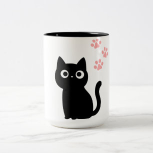 Zwarte kat mok Minimalistische kat minnaar koffi