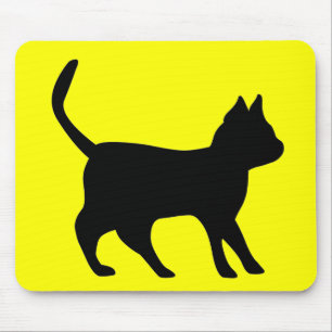 Zwarte kat muismat